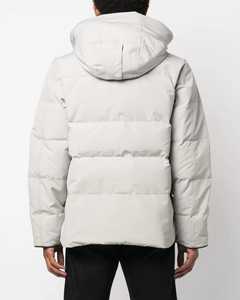 Veste matelassée à capuche pour homme, gris clair, coupe-vent, hiver, décontractée, fermeture éclair, rembourrage en polyester, coupe régulière - Product Image 2