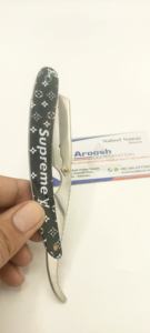 Maquinilla de afeitar de barbero de acero inoxidable manual profesional al por mayor con logotipo personalizado - Product Image 4