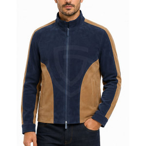 Custom <b>Suede</b> <b>Leather</b> <b>Jacket</b> With Smooth Soft Finish Stand Collar Design For Fashion Brands Retail Stores And Wholesale Orders - Product Image 3