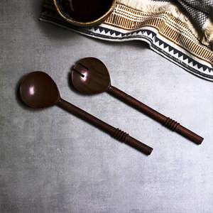 Ensemble de saladiers en bois artisanal, écologique, lavable au lave-vaisselle, ustensiles de cuisine, fabriqué en Inde - Product Image 1