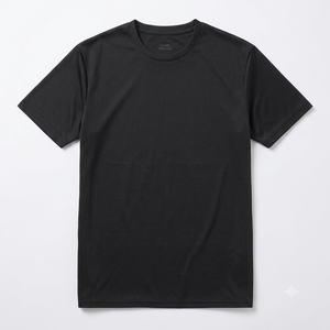 เสื้อยืดคอกลมแขนสั้นผู้ชาย ผ้าโพลีเอสเตอร์ 100% แบบถักเนื้อเดียว สีดำ น้ำหนักเบา ระบายอากาศได้ดี 160GSM รับสั่งทำไซส์ L - Product Image 4