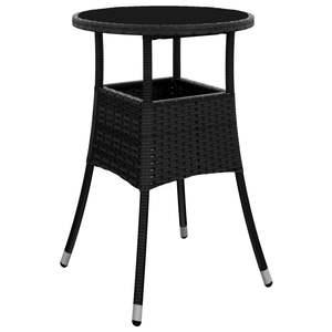 Set da 3 pezzi da bistrot in Poly Rattan nero con cuscini mobili da esterno - Product Image 5