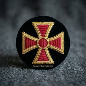 Parche Bordado Personalizado para Uniforme, Insignia Masónica del Arca de la Alianza, Hecho a Mano con Hilo de Oro, para Fraternidades y Regalia - Product Image 3