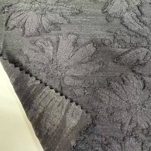Polyester Spandex Jacquard Fleur Coupe x Tissu - Product Image 2