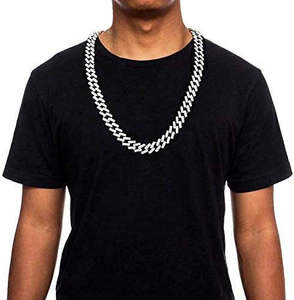 <b>Iced</b> <b>Out</b> Cuban Link Moissanite Necklace 925 Sterling Silver <b>Chain</b> Round Brilliant Cut Hip Hop Jewelry - Product Image 3