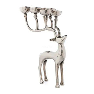 Bougeoirs chauffe-plat en métal de renne de dessus de table décoratifs pour la maison parfaits pour être placés sur le plancher de centres de table de cheminée - Product Image 2