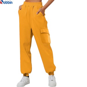 Nouveau design, dernière collection : Pantalon cargo pour femme, taille haute, avec cordon élastique, coupe large, décontracté, style workwear - Product Image 6