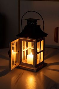 <b>Set</b> of 3 Customized Handmade Wooden Candle <b>Lantern</b> with Black Top Empty Candle Holder For Event & Home Decor - Product Image 3
