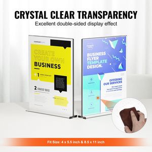 Paquete de 6 Soportes de Exhibición Acrílicos Transparentes en Forma de T de Doble Cara de 8.5 x 11 Pulgadas, Soportes de Exhibición para Folletos de 8.5 x 11 Pulgadas, Soportes de Exhibición de Sobremesa - Product Image 3