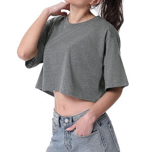 Camisetas de Verano Cortas para Mujer, de Primera Calidad, con Logotipo de Marca Estampado, 100% Algodón, a la Moda, Tallas Grandes, Suministradas por Bangladesh - Product Image 2