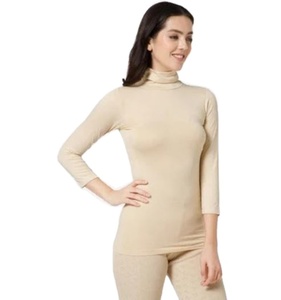 Camiseta térmica de cuello alto, algodón suave, manga larga, ropa interior, top térmico de manga larga y cuello alto, cómoda y acogedora. - Product Image 1