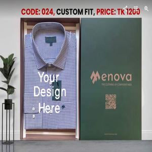 Camisa de vestir formal de manga larga de Algodón 100% con logotipo personalizado para hombre, informal, elegante, antiarrugas, de talla grande XXL, paquete individual para - Product Image 3