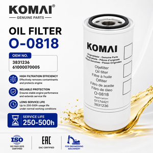 Filtro de Aceite KOMAI 3831236 61000070005 WD962 01174421 234486 HF6141 615000070005 para EC240B/290B - Product Image 1