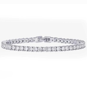Pulsera de Plata con Circonitas Cúbicas Brillantes, Estilo Contemporáneo, Unisex, 7 Pulgadas, Certificación IGI, Regalo de Graduación - Product Image 1