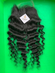 CDYHAIR Closure en dentelle Deep Wave Cheveux Humains Bouclés Naturels, Dentelle HD Transparente, Extensions de Cheveux Humains Vierges - Product Image 2