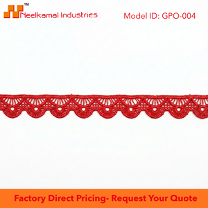 Ribete de encaje GPO de guipur rojo de 10 mm al por mayor, ecológico, 20 metros, para dobladillos de vestidos, dupattas, manualidades, costura, bolsos y empaques de regalo - Product Image 6