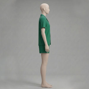 Conjunto de Pijama de Lujo para Mujer, Tallas Grandes, Primavera, Manga Corta, Seda Satén, 2 Piezas, Logotipo OEM Frontal, Ropa de Dormir Informal para Novia - Product Image 4