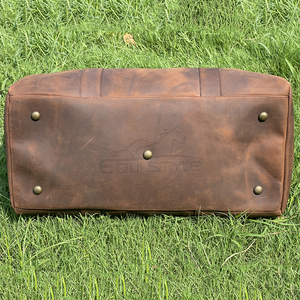 Sac de voyage classique en cuir marron, sac de week-end en cuir de vache véritable de qualité supérieure, grande capacité, logo personnalisé, sac de voyage - Product Image 3