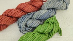 Cintas de Seda de Sari Reciclada de Color Claro Premium, Cordones Ecológicos de Hilo de Pluma Pastel para Tejer a Mano, Fabricación de Joyería, Manualidades Boho - Product Image 2