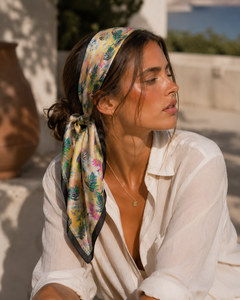 Pañuelo de Seda Satinada Cuadrado de Lujo con Estampado Floral Digital, Chal Delgado para Mujer, Pañuelo para la Cabeza, Pañuelo para el Cuello, Accesorio para el Cabello, Regalo - Product Image 2