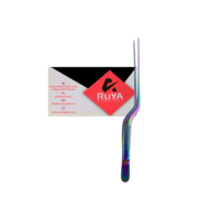 Pince de précision Ruya en acier inoxydable chirurgical, robuste, à pointe décalée, pour cuisine, chefs, hôtels, assiettage culinaire, 16 cm, CE