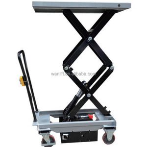 Gunting listrik hidrolik, 500Kg 1M 2M 3M gunting mengangkat Platform meja besar dengan roda - Product Image 2