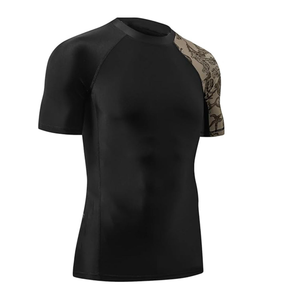 Rashguard personnalisé pour hommes adultes, manches longues, anti-odeur, extensible dans 4 directions, respirant, avec panneaux latéraux en mesh pour l'entraînement de BJJ - Product Image 3