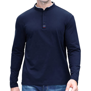 Camiseta de Golf Personalizada al por Mayor, Manga Larga, Cuello Alto, 320g, Lisa, con Logotipo Impreso Personalizado, 100% Poliéster para Hombre - Product Image 3
