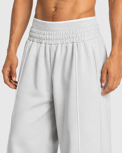 Conjunto Deportivo de 2 Piezas para Hombre, Personalizado, Color Blanco Luna con Líneas en Contraste, Talla Grande, Transpirable, Felpa de Algodón, Calidad Premium - Product Image 6