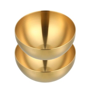 Hammered Design salad serving Stainless steel Metal Bowl Gold Ivory Color Salad Soup fruits handmade bowl - Product Image 1