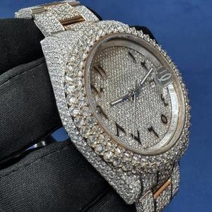 High Quality Moissanite Diamond Stainless Steel Case Mechanical Movement <b>Men's</b> <b>Wrist</b> Band Luxury <b>Men</b> <b>Watch</b> - Product Image 5