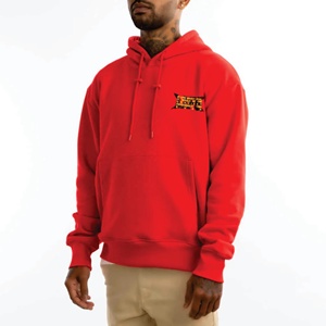 Sweat à capuche graphique personnalisé OEM pour homme, imprimé poitrine rouge, pull décontracté streetwear, haut pour homme - Product Image 3