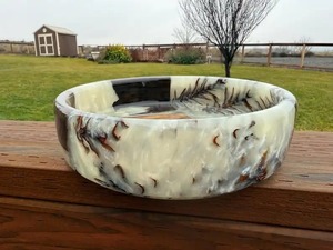 Plato de Resina Moderno Hecho a Mano, Estilo Antiguo, Pintado a Mano, Pulido, Ecológico, para Frutas, Decoración Floral de Mesa, Diseño Elegante UO INDIA - Product Image 6