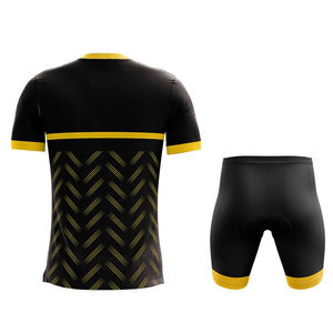 ชุดเสื้อจักรยานแขนสั้นแบบซิปพร้อมกางเกงขาสั้นสำหรับปั่นจักรยาน รุ่น Custom Soban OEM สีสันตัดกัน ผลิตจากโพลีเอสเตอร์/คอตตอน พิมพ์ลายแบบ Sublimation - Product Image 4