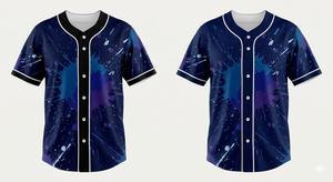 Maillot de baseball blanc à manches courtes, boutonné sur le devant, couleur unie, respirant, séchage rapide, imprimé par transfert thermique, polyester, unisexe, sport - Product Image 3