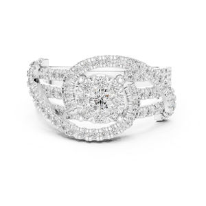 Anillo de Compromiso de Oro Amarillo de 14K con Diamante Cultivado en Laboratorio, Redondo, para Mujer |   Diamante Cultivado Nuevo - Product Image 3