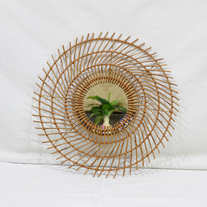 Espejo de bambú hecho a mano de fábrica Artex Dong Thap, espejo de decoración de pared Vintage de Vietnam para sala de estar - Product Image 6