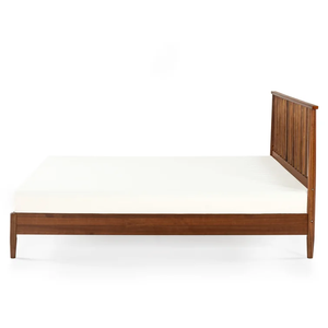 Cadre de lit à plateforme de luxe moderne du milieu du siècle avec tête de lit en bois à broche de style doux pour chambre à coucher, hôtel ou villa en bois massif - Product Image 3