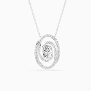 จี้รูปวงรีลายวนประดับเพชรแล็บโกรว์ 1.85 กะรัต ตัวเรือนทองคำ 9K สีเหลือง ทองคำขาว ทองคำโรสโกลด์ - Product Image 2