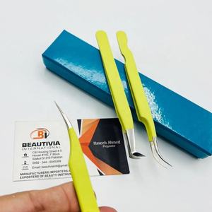 Pince à épiler d'extension de cils enduite de couleur personnalisée en acier inoxydable de haute qualité - Product Image 2