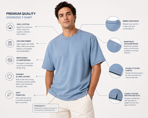 Camiseta Extra Grande para Hombre, 100% Algodón, Azul Sólido, Manga Corta, Casual, Transpirable, Corte Regular, Cuello Redondo - Product Image 1