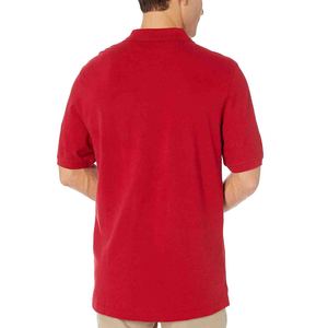 Polo Rojo de Manga Corta para Hombre, Color Sólido, Estilo Casual, Tejido Piqué, Antiarrugas, Corte Regular - Product Image 3