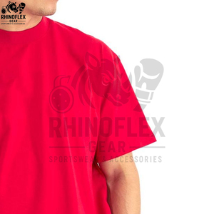 T-shirt long et ample pour homme, de haute qualité, à manches courtes, avec encolure étendue, en coton écologique et à séchage rapide - Product Image 3