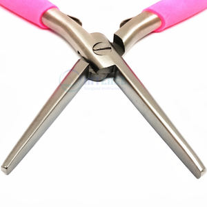 Alicates Profesionales de Acero Inoxidable de 7 Pulgadas para Extensiones de Cabello, de Punta Larga y Boca Plana, Mango Rosa, Aguja de Doble Cara, Calidad Profesional - Product Image 2