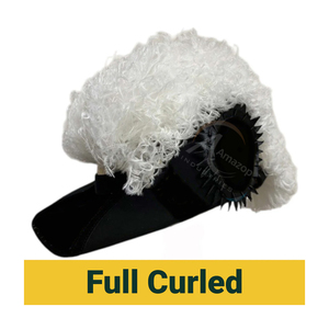 Chapeau brodé à la main en velours de coton rayé avec bordure en fourrure blanche, style Chevaliers Templiers, Chapeau Quatre Saisons - Product Image 6