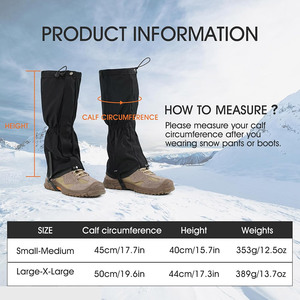 Polainas de Nylon Ajustables e Impermeables al por Mayor |   Fundas Duraderas para Botas de Nieve |   Equipo de Senderismo, Caza y Trekking al Aire Libre - Product Image 6
