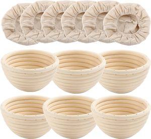Cesta de fermentación redonda de mimbre artesanal para pan de masa madre, herramienta de panadería de mimbre natural para panaderos caseros y uso en la cocina - Product Image 2