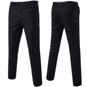 Pantalon de costume classique gris uni pour homme, taille élastique, extensible dans quatre directions, séchage rapide, tissu Spandex/Nylon, décontracté - Product Image 3