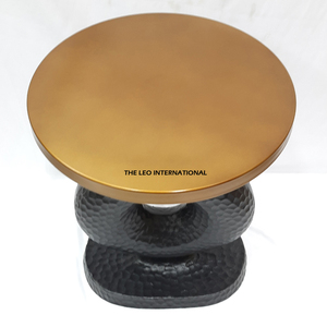 Table d'appoint en aluminium de style américain à texture martelée, prix de gros, plateau doré de haute qualité pour la maison et l'hôtel - Product Image 4