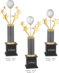 Bronze Big Size Eco-Friendly <b>Trophy</b> with Stars and Globe Model 808 Engraved for Sports and Religious Awards - Product Image 3